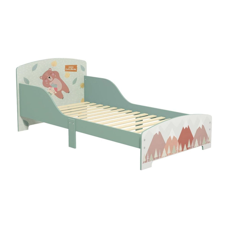 ZONEKIZ Toddler Bed Frame, Kids Bedroom Furniture for Ages 3-6 Years, Green