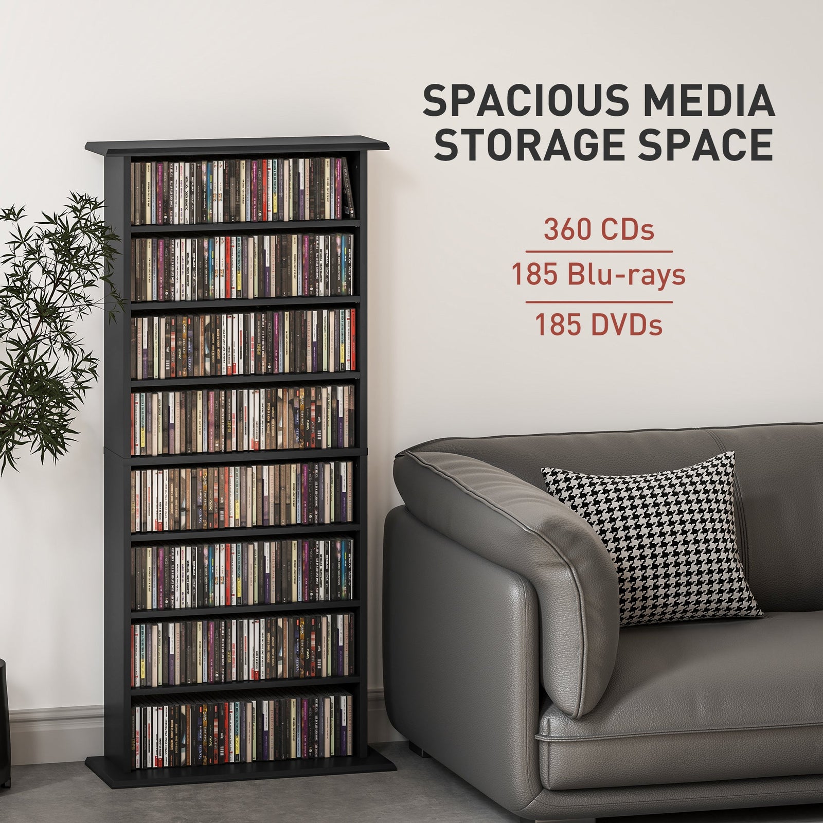 HOMCOM 360 CD Storage Unit - Black