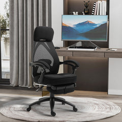 The office chair placed in a modern home office setting in front of a desk
