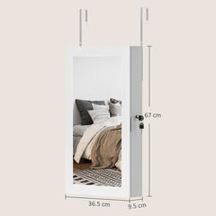 HOMCOM Jewelry Cabinet, Jewelry Storage Cabinet with Mirror, White - product image 3