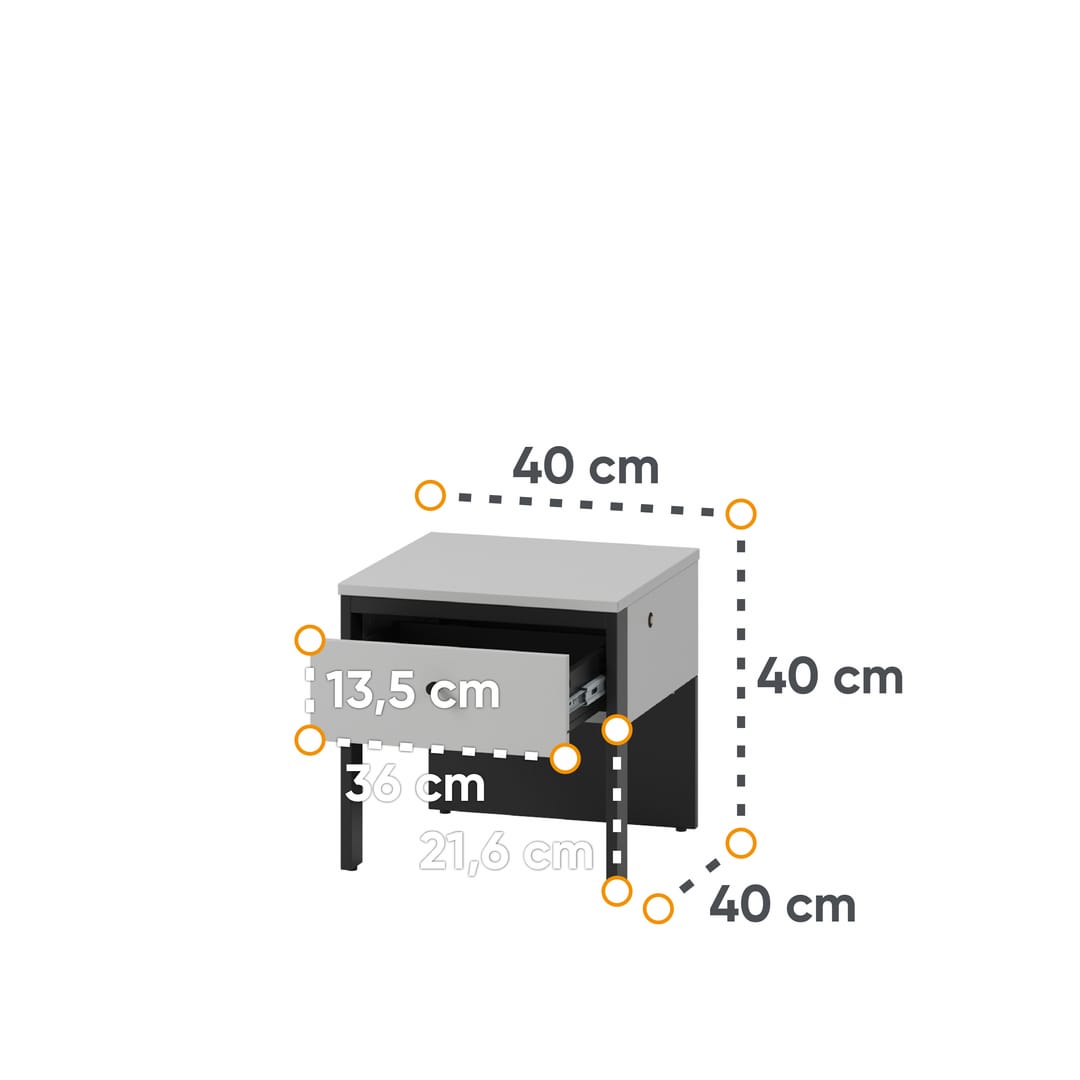 Gris Bedside Table 40cm - product image 4