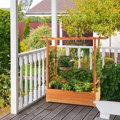 Raised Garden Bed with Arch Trellis-Orange