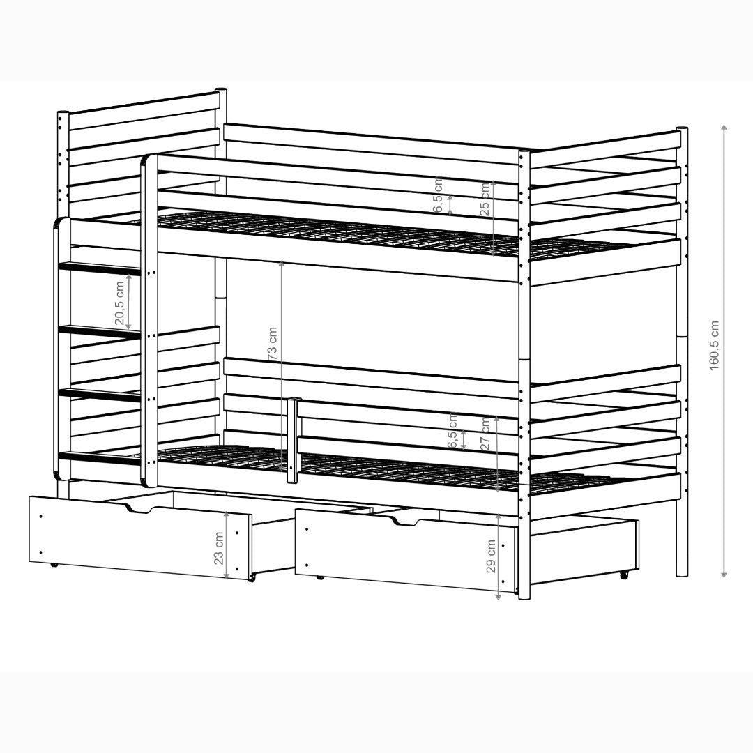 Wooden Bunk Bed Gusto With Storage, image 8