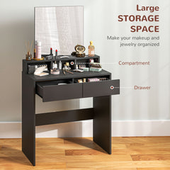 HOMCOM Multi-Storage Dressing Table, with Mirror - Black - product image 4