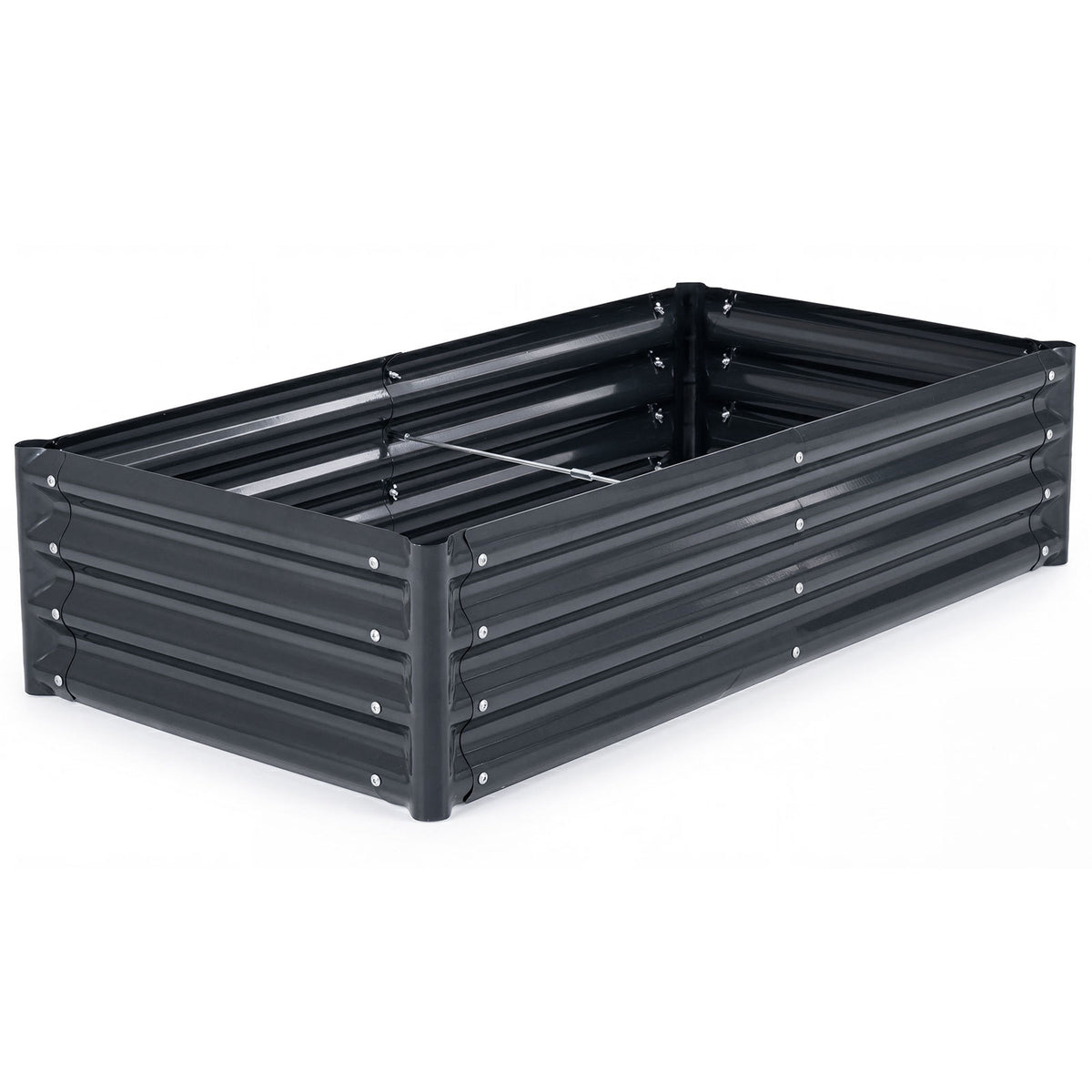 Galvanized Raised Garden Bed 123 x 64 x 29 cm Outdoor Metal Planter Box-Grey