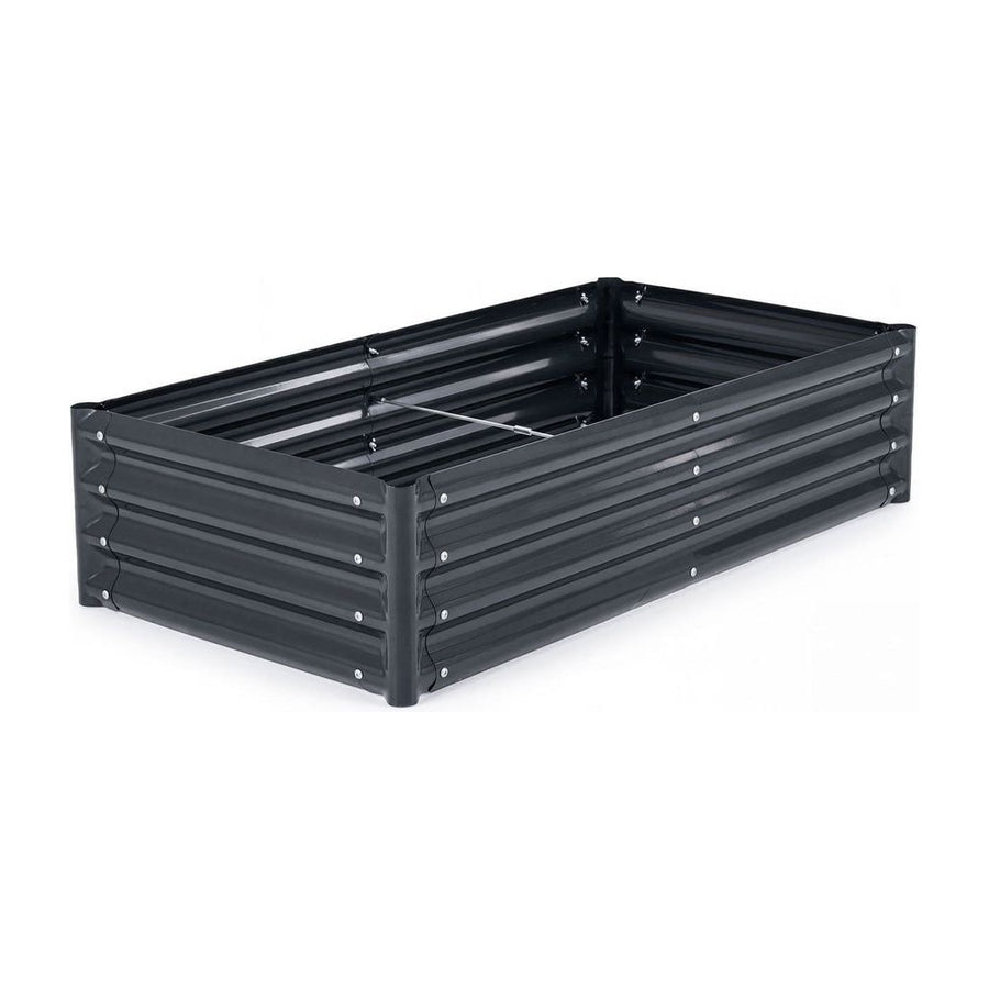 Galvanized Raised Garden Bed 123 x 64 x 29 cm Outdoor Metal Planter Box-Grey
