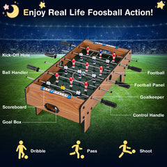 Game Room Size Football Table Space Saving Table Football-Natural