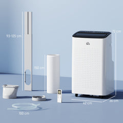 HOMCOM 12000 BTU App-Controlled Mobile Air Conditioner - White
