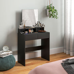 HOMCOM Multi-Storage Dressing Table, with Mirror - Black - product image 2