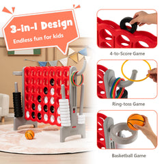 Giant Connect 4 Game Jumbo with 42 Rings-Grey