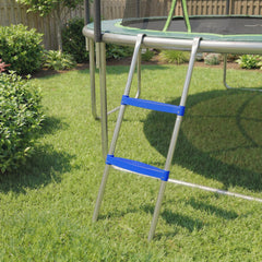 SPORTNOW Trampoline Ladder, 2-Steps with Horizontal Wide Steps, Universal Hook, Galvanised Steel Frame, 150kg Load Capacity