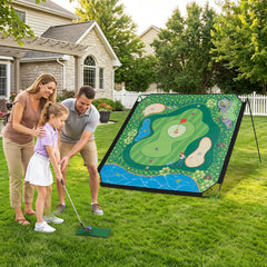 Golf Chipping Game Set 71" x 71" Large Chipping Mat for Indoor and Outdoor Practice