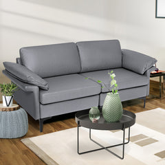 L-Shaped 2-Seater Upholstered Sectional Couch-Grey