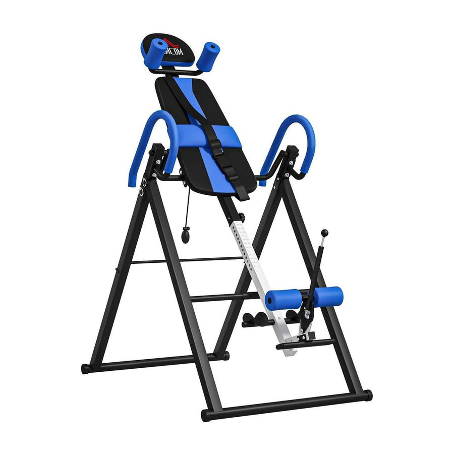 HOMCOM Gravity Inversion Table with Safety Belt Adjustable Hand Stand for Muscle Pain Relief, Blue
