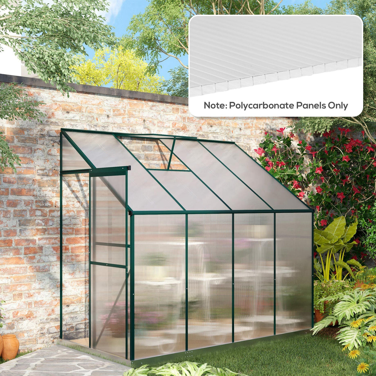 Outsunny 14 Pieces Polycarbonate Sheets, 121 x 61 x 0.4cm Twin-Wall Plastic Roofing Sheets, 10m Replacement Greenhouse Panels, Waterproof and UV Protection, Clear