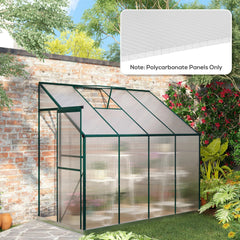 Outsunny 14 Pieces Polycarbonate Sheets, 121 x 61 x 0.4cm Twin-Wall Plastic Roofing Sheets, 10m Replacement Greenhouse Panels, Waterproof and UV Protection, Clear