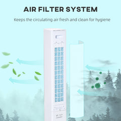 HOMCOM Portable Air Cooler, 3L Tank Evaporative Ice Cooling Tower Fan with 3 Modes, 3 Speeds, Remote, Timer, 60° Oscillating, Portable Swamp Cooler for Home Bedroom, White