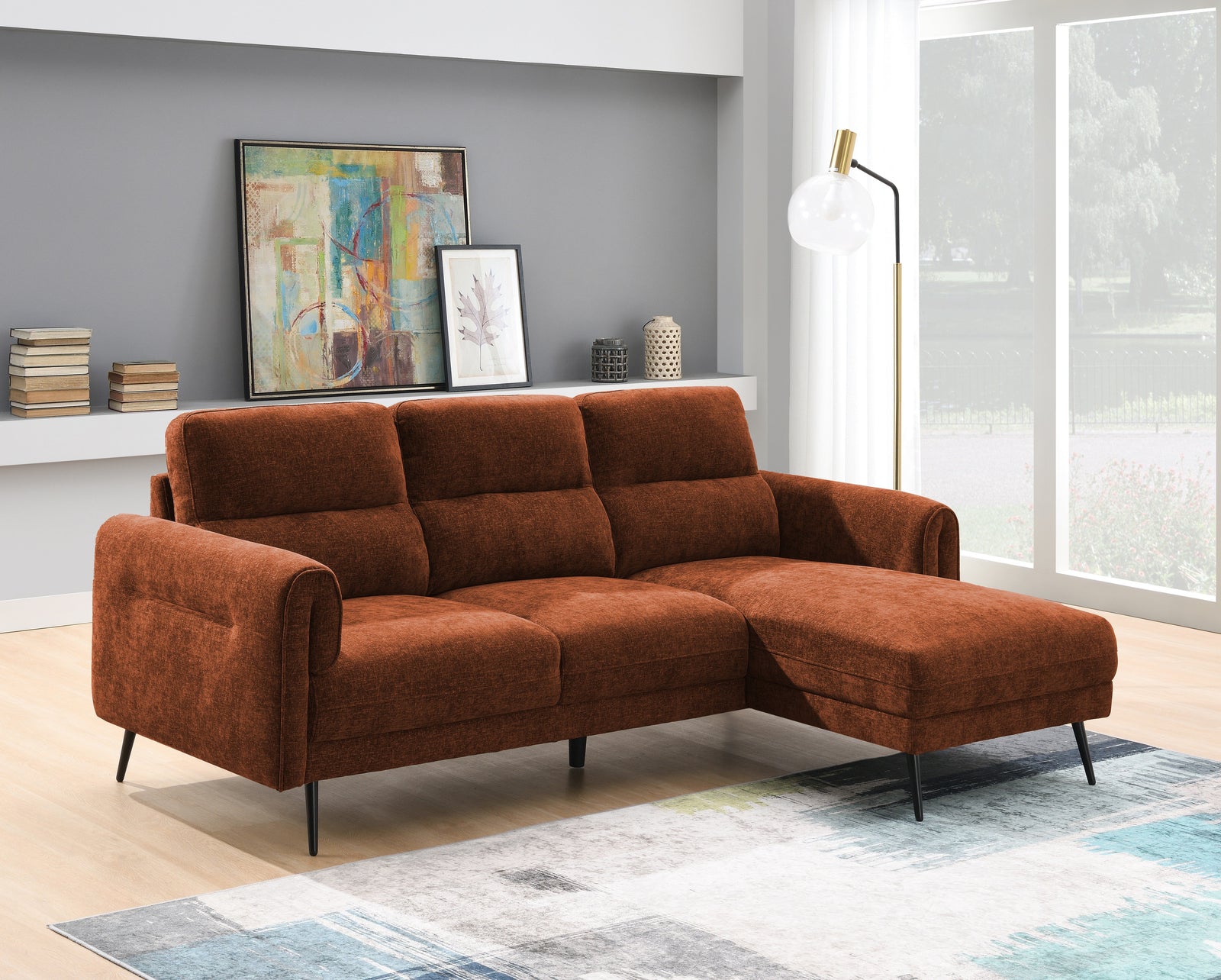 Oakmere Sofa 3 Seater Burnt Orange