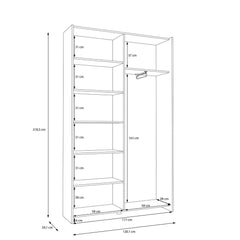 Hofsa Sliding Door Wardrobe 120cm in White, image 10