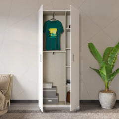 Hofsa Hinged Door Wardrobe 89cm in White, image 2