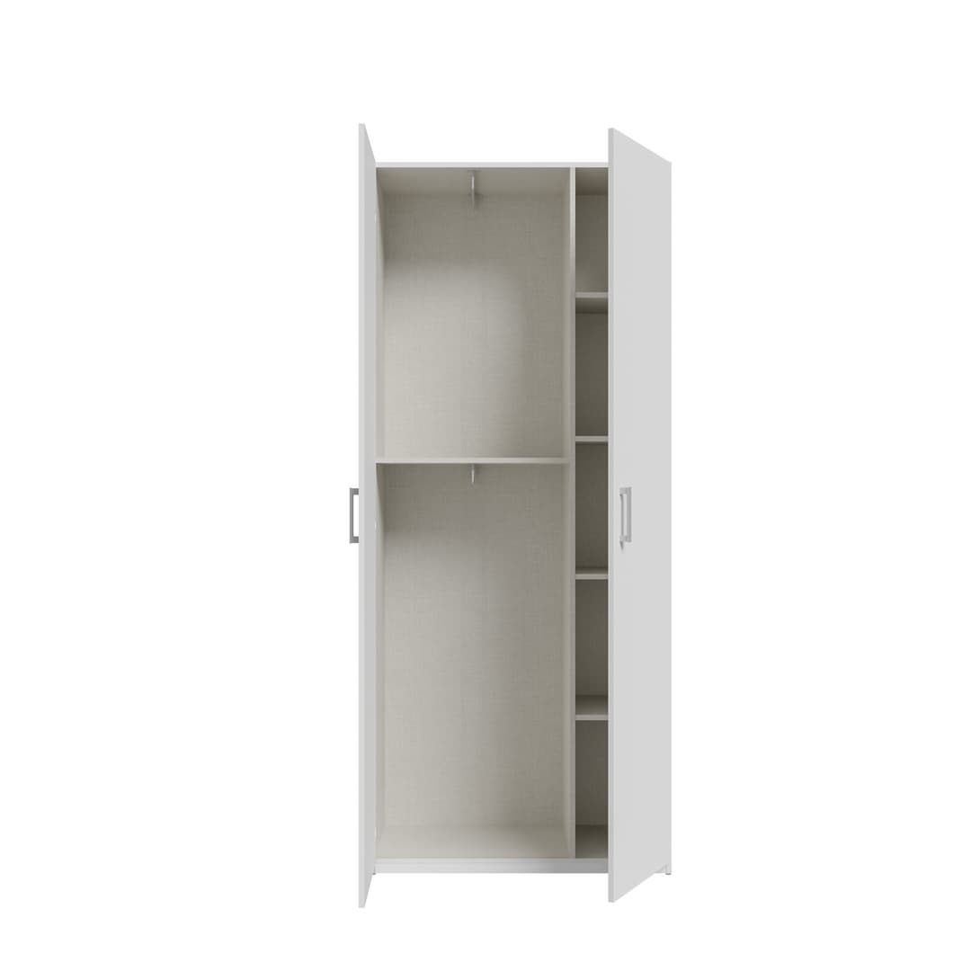 Hofsa Hinged Door Wardrobe 89cm in White, image 7