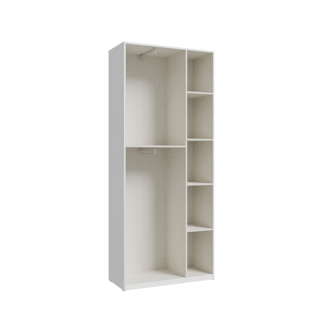 Hofsa Hinged Door Wardrobe 89cm in White, image 4