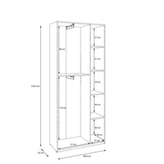 Hofsa Hinged Door Wardrobe 89cm in White, image 10