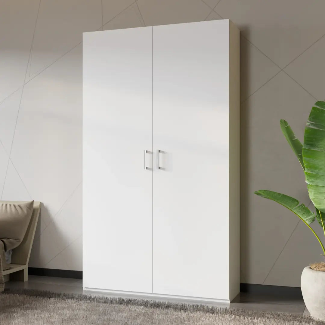 Hofsa Hinged Door Wardrobe 120cm in White, image 11