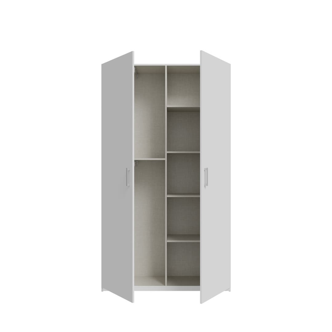 Hofsa Hinged Door Wardrobe 120cm in White, image 7