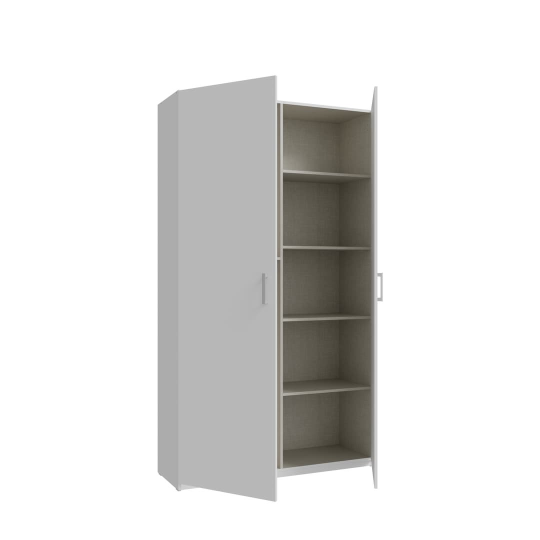 Hofsa Hinged Door Wardrobe 120cm in White, image 5