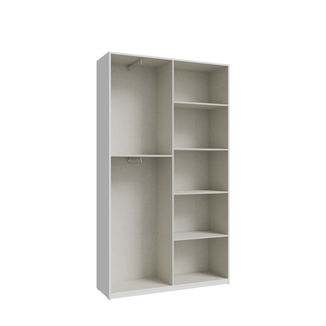 Hofsa Hinged Door Wardrobe 120cm in White, image 4