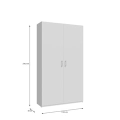 Hofsa Hinged Door Wardrobe 120cm in White, image 9