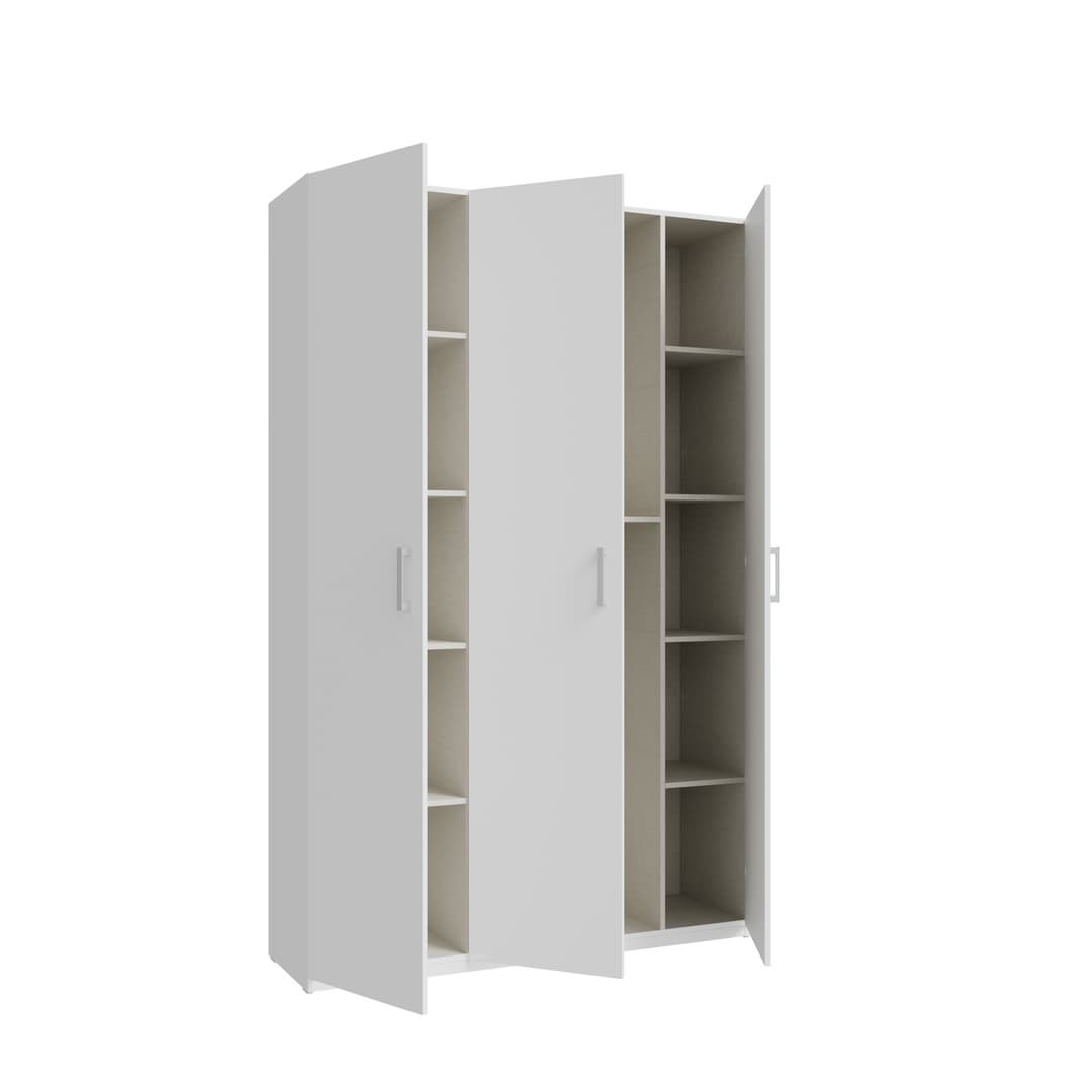 Hofsa Hinged Door Wardrobe 133cm in White, image 5