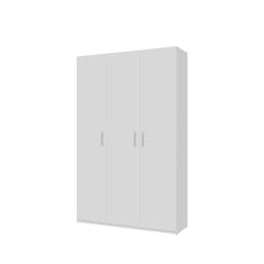 Hofsa Hinged Door Wardrobe 133cm in White, image 8