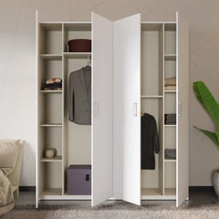 Hofsa Hinged Door Wardrobe 178cm in White, image 2