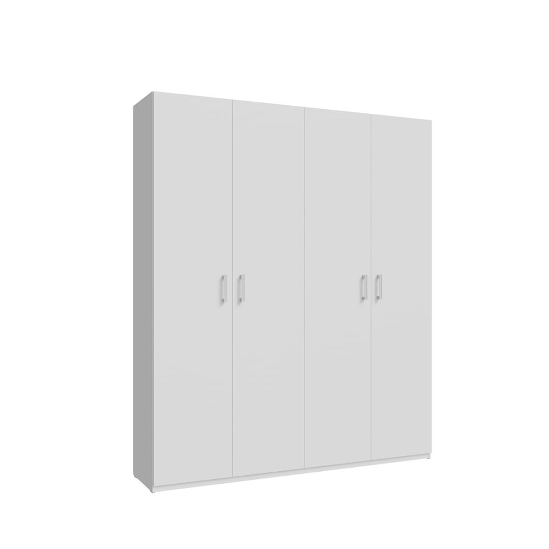 Hofsa Hinged Door Wardrobe 178cm in White, image 3