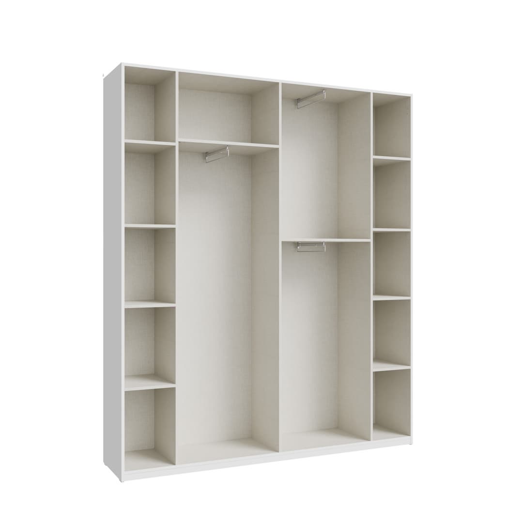 Hofsa Hinged Door Wardrobe 178cm in White, image 4