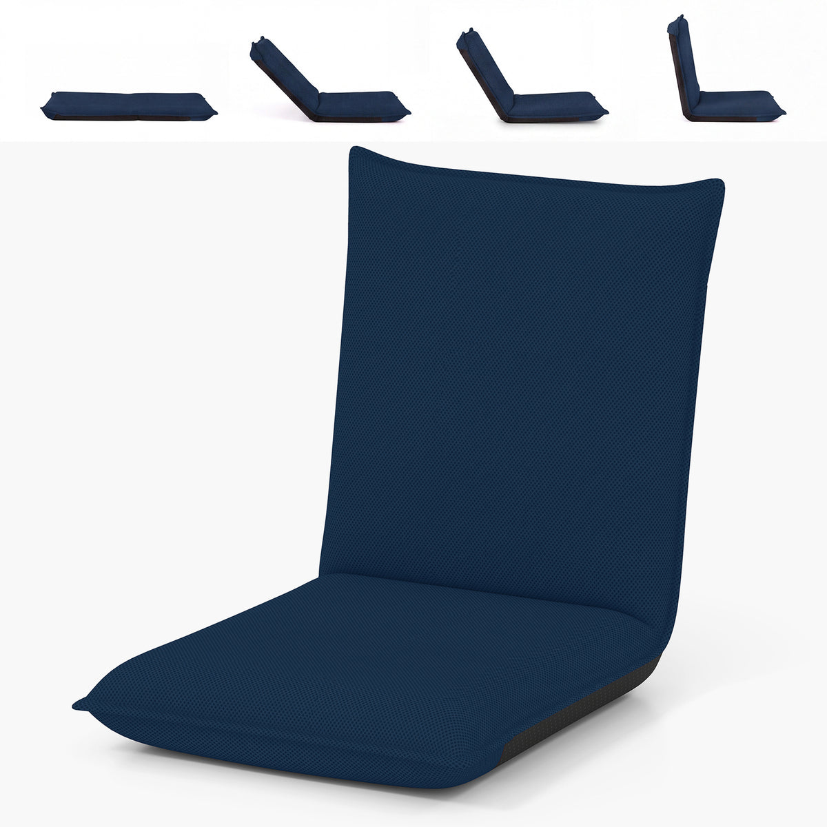 Adjustable Floor Chair with Adjustable Backrest and Sponge Filling-Navy