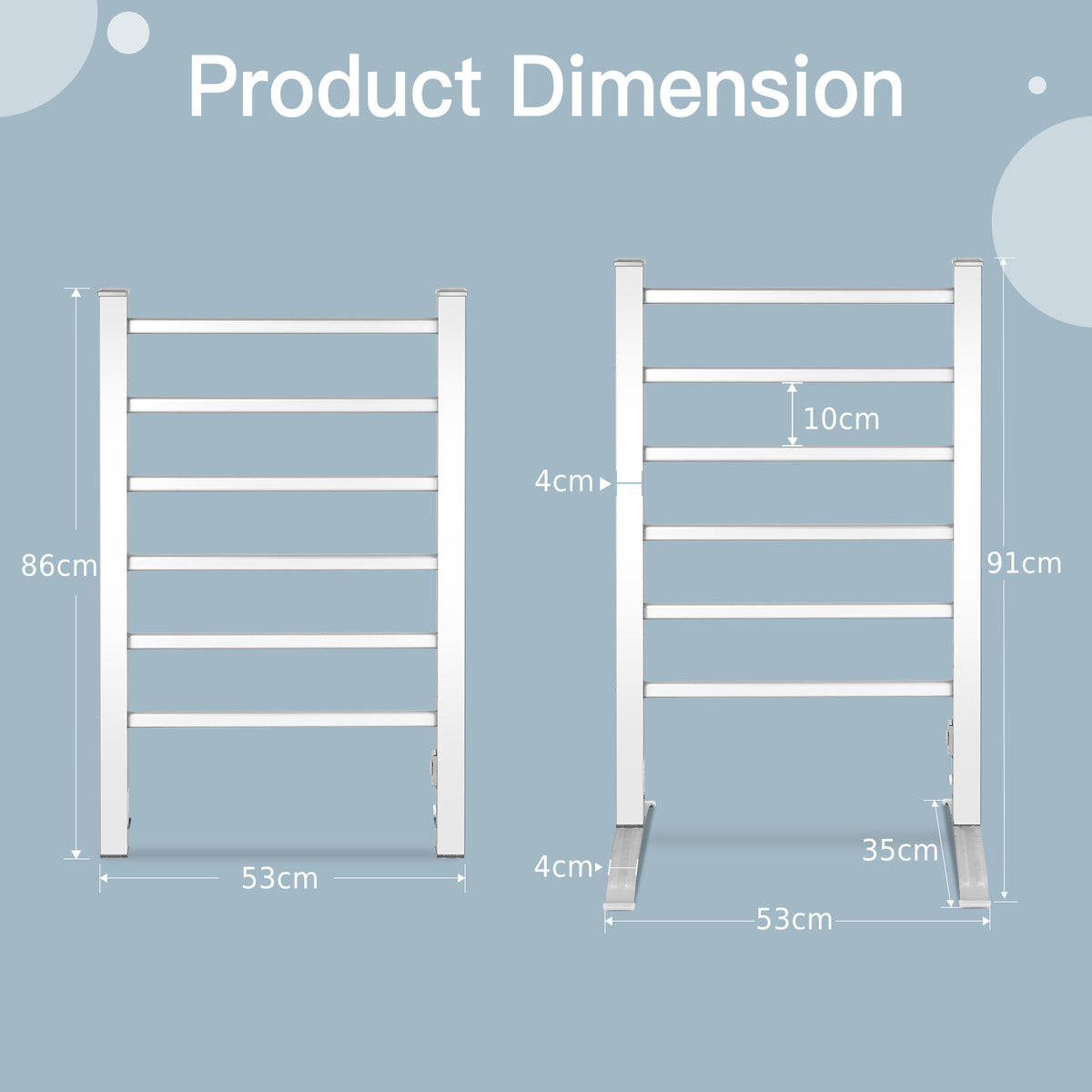 2-in-1 Electric Towel Warmer with 6 Bars