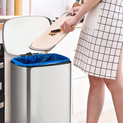 50L Stainless Steel Trash Garbage Can with Bucket
