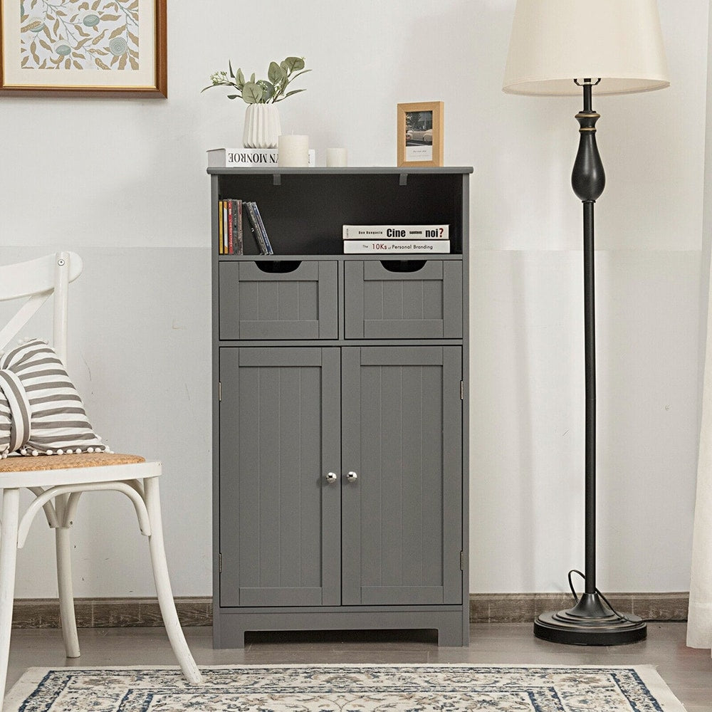 Floor Standing Utility Cabinet with Adjustable Drawers in Grey