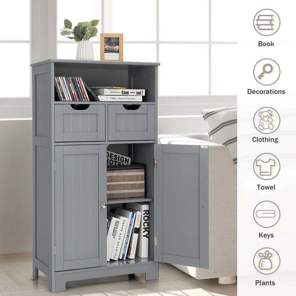 Floor Standing Utility Cabinet with Adjustable Drawers in Grey
