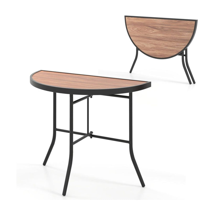 Half-Round Folding Event Table with Metal Frame