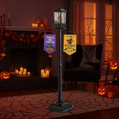 156 CM Halloween Lamp Post Sound-Activated Halloween Street Lamp-Black