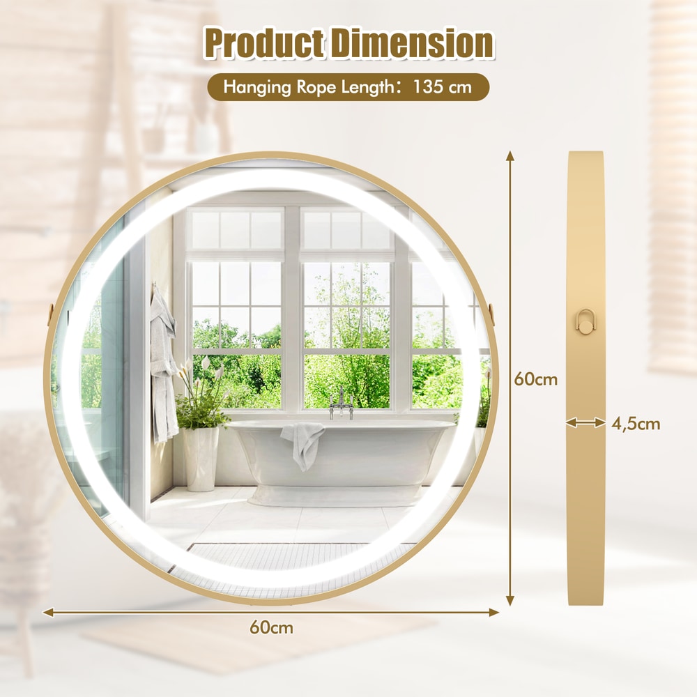 Hanging Wall Bathroom Mirror in Silver