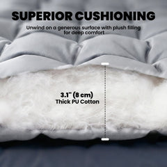 Outsunny Sleeping Mat, Foldable Camping Mattress Pad with Elastic Straps, Light Grey