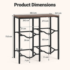 Heavy Duty Metal Frame Water Jug Shelf with Adjustable Foot Pads-Rustic Brown