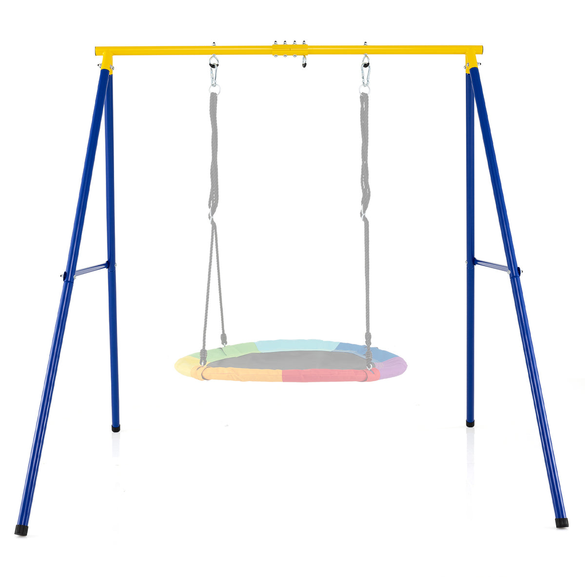 Heavy Duty Steel Swing Frame 1.8M Large A-Frame Swing Stand with Ground Stakes-Yellow