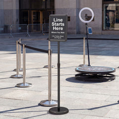 Height Adjustable Sign Holder Stand with Snap-Open Frame-Black