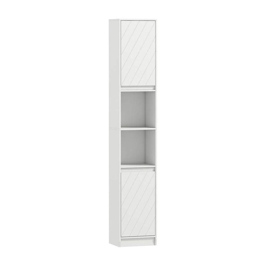 HOMCOM Narrow Bathroom Cabinet, Slim Bathroom Storage Unit with Open Compartment, Freestanding Storage Cupboard with